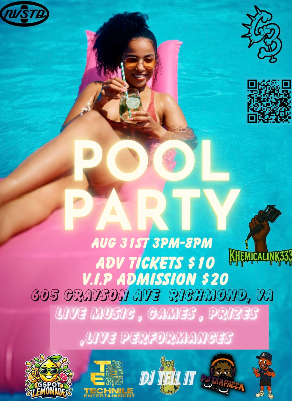 Pack of 4 Pool Party Tickets